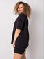 Melns plus izmēra kokvilnas t-krekls. Black XL cena un informācija | Blūzes, sieviešu krekli | 220.lv