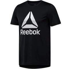 Krekls vīriešiem Reebok Workout Graphic Tech Tee M DU2178, melns cena un informācija | Vīriešu T-krekli | 220.lv