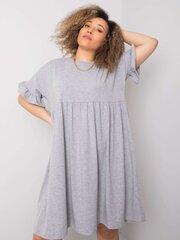 Pelēka plus izmēra kokvilnas kleita. Grey XXXXL цена и информация | Платья | 220.lv