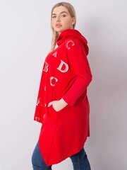Sarkans plus izmēra sporta krekls ar apdruku. Red Universāls cena un informācija | Blūzes, sieviešu krekli | 220.lv