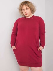 Бордовое платье больших размеров с длинными рукавами цена и информация | Платья | 220.lv