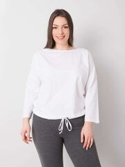 Plus izmēra balta kokvilnas blūze. White XXL цена и информация | Женские блузки, рубашки | 220.lv