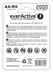 Uzlādējamas baterijas everActive EVHRL6-2000 cena un informācija | Baterijas | 220.lv