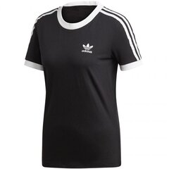 Sporta T-krekls sievietēm Adidas 3 Stripes Tee W ED7482, melns cena un informācija | Sporta apģērbs sievietēm | 220.lv