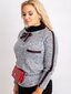 Plus izmēra pelēka blūze ar svītrām. Grey XL/XXL цена и информация | Blūzes, sieviešu krekli | 220.lv