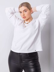 Vienkrāsains, plus izmēra sporta krekls. White XL цена и информация | Женские толстовки | 220.lv