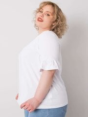 Plus izmēra balta blūze ar dekoratīvām piedurknēm. White XL цена и информация | Женские блузки, рубашки | 220.lv