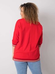 Plus izmēra sarkans kokvilnas sporta krekls. Red Universāls cena un informācija | Blūzes, sieviešu krekli | 220.lv