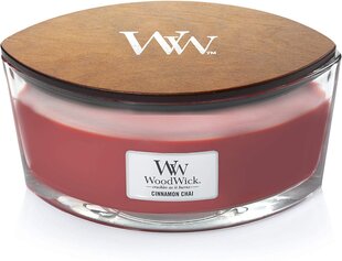 WoodWick aromātiska svece Cinnamon Chai, 453 g cena un informācija | Sveces un svečturi | 220.lv