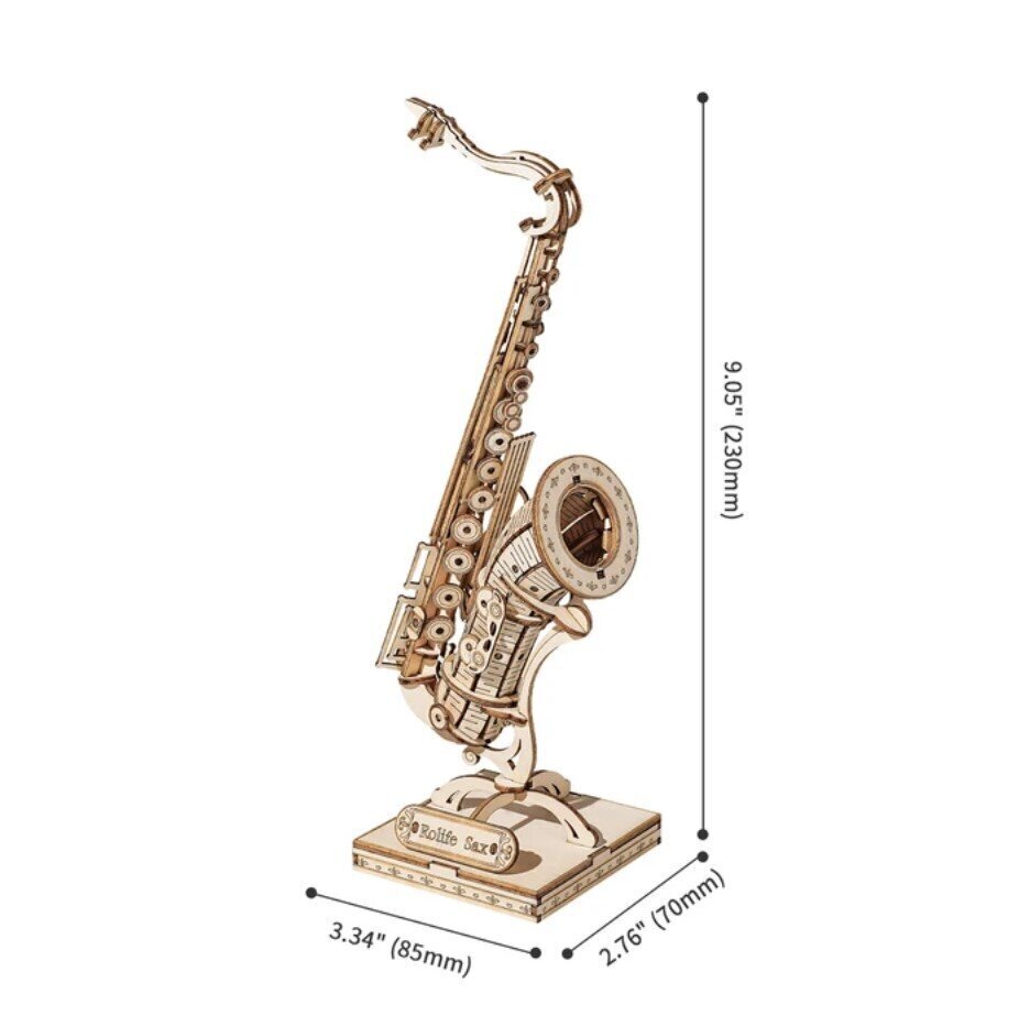 Robotime 3D koka konstruktors Saxophone cena un informācija | Konstruktori | 220.lv