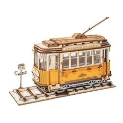 Деревянный конструктор Robotime Ретро трамвай цена и информация | Kонструкторы | 220.lv