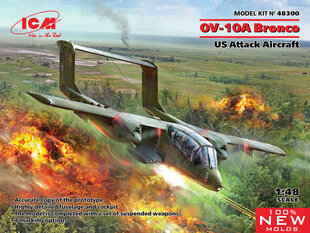 Līmējamais modelis ICM 48300 Amerikāņu uzbrukuma lidmašīna OV-10A Bronco 1/48 cena un informācija | Līmējamie modeļi | 220.lv