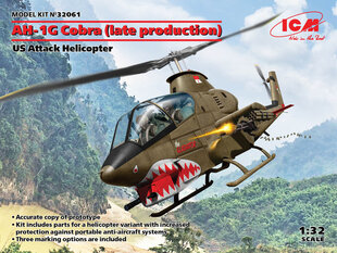 Līmējamais modelis ICM 32061 Amerikāņu uzbrukuma lidmašīna AH-1G Cobra (novēlota ražošana) 1/32 cena un informācija | Līmējamie modeļi | 220.lv