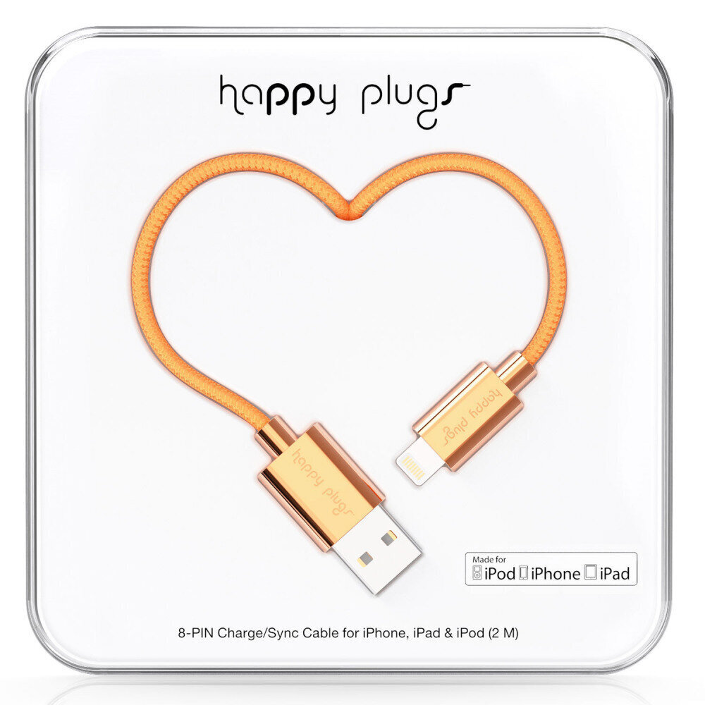 Happy Plugs apple iphone 5s/6/6 plus uzlādes kabelis 2 m cena un informācija | Savienotājkabeļi | 220.lv