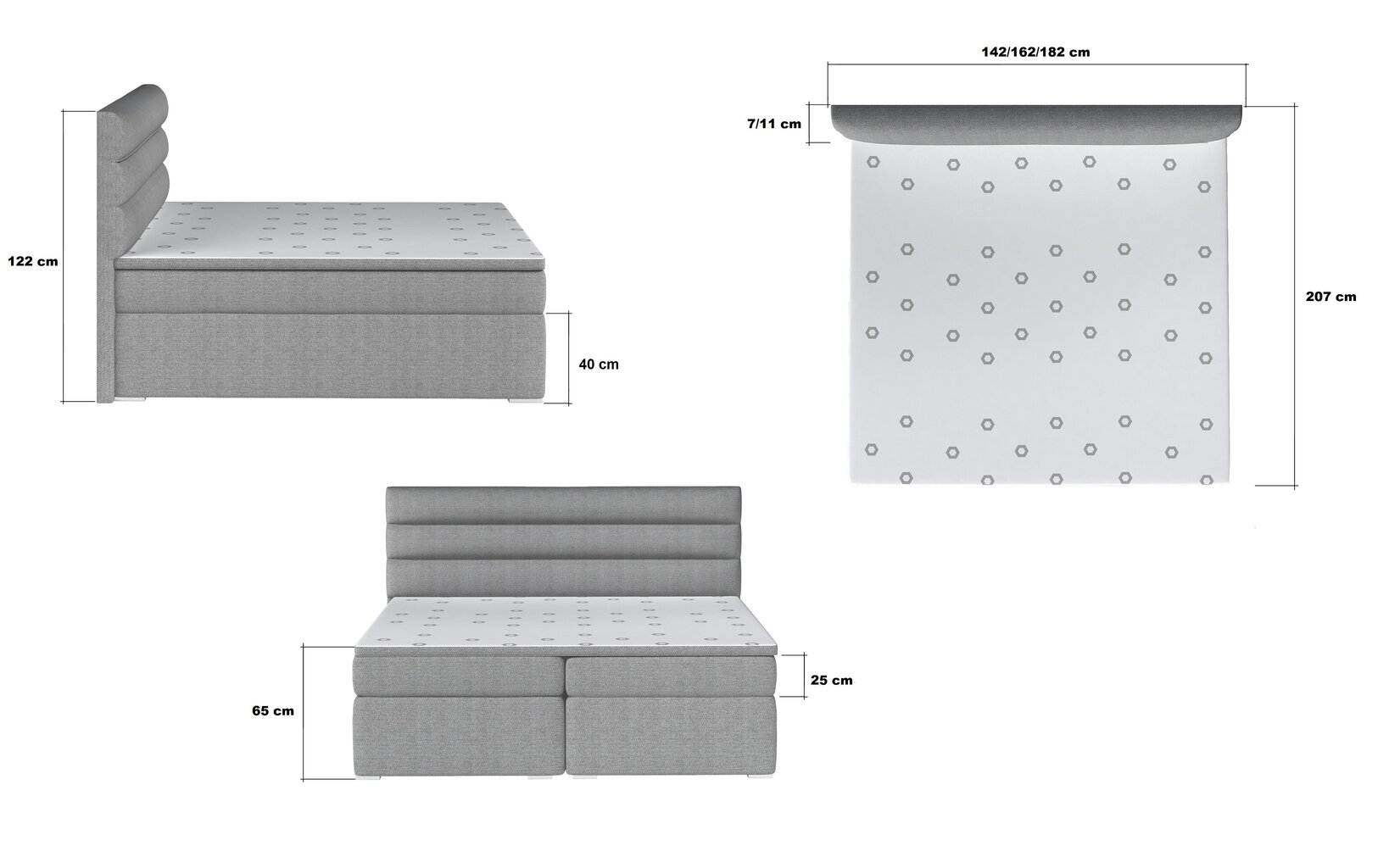 Gulta NORE Softy 160x200 cm, melna cena un informācija | Gultas | 220.lv