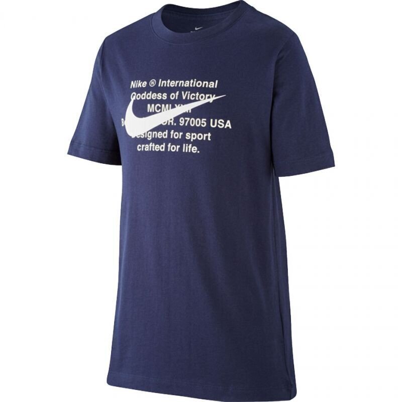 Sporta T-krekls bērniem Nike Tee Swoosh For Life Jr CT2632 451, zils cena un informācija | Zēnu krekli | 220.lv