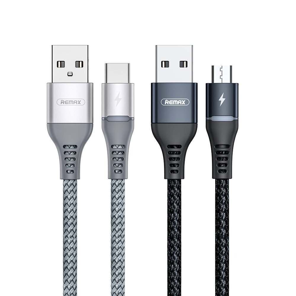 Remax Durable Nylon Braided Wire vads, USB - micro USB, 1 m, melns цена и информация | Savienotājkabeļi | 220.lv