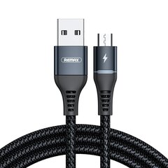 Кабель Remax Durable Nylon Braided Wire Cable, USB-micro USB, 1 м, черный цена и информация | Кабели для телефонов | 220.lv