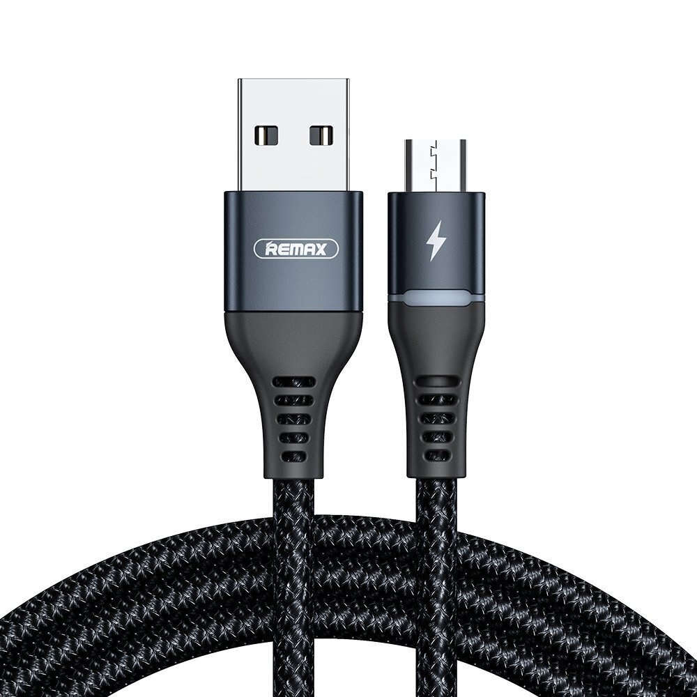 Remax Durable Nylon Braided Wire vads, USB - micro USB, 1 m, melns цена и информация | Savienotājkabeļi | 220.lv