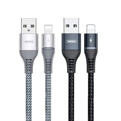 Remax Durable Nylon Braided vads, USB - Lightning, 1 m, melns cena un informācija | Savienotājkabeļi | 220.lv