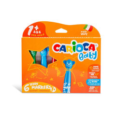 Фломастеры для малышей Carioca  Baby Teddy Markers 1+, 6 цветов цена и информация | Принадлежности для рисования, лепки | 220.lv