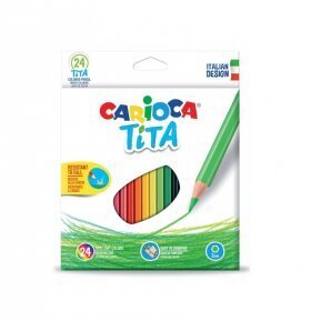 Krāsu zīmuļi CARIOCA Tita, 24 krāsas cena un informācija | Modelēšanas un zīmēšanas piederumi | 220.lv