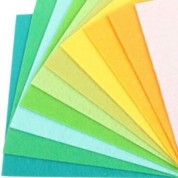 Dekoratīvs filcs komplekts 2 mm, 20x20 cm, 10 gab., dažādas krāsas cena un informācija | Filcēšanas piederumi | 220.lv