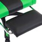 vidaXL biroja krēsls ar kāju balstu, zaļa un melna mākslīgā āda цена и информация | Biroja krēsli | 220.lv