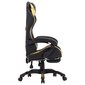 vidaXL biroja krēsls ar kāju balstu, zeltaina un melna mākslīgā āda cena un informācija | Biroja krēsli | 220.lv