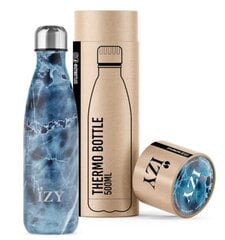 Термо-бутылка IZY Bottle, 500 мл, Marble Blue цена и информация | Термосы, термокружки | 220.lv