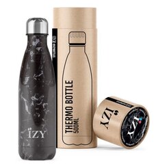 Термо-бутылка IZY Bottle, 500 мл, Marble Black цена и информация | Термосы, термокружки | 220.lv
