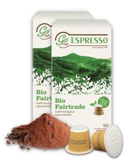 Kafijas kapsulas Fairtrade Bio, Go Caffe (Nespresso® * automātiem), Bioloģiski noārdāmas 10x5,5 g cena un informācija | Kafijas kapsulas Fairtrade Bio, Go Caffe (Nespresso® * automātiem), Bioloģiski noārdāmas 10x5,5 g | 220.lv