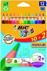 Цветные карандаши BIC CEV.TRIANG.CBW 10 + 2 EU, 12 цветных карандашей, 214842 цена и информация | Принадлежности для рисования, лепки | 220.lv