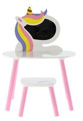 Bērnu kosmētikas galdiņš ar krēslu Lily, balts/rozā cena un informācija | Kosmētikas galdiņi | 220.lv