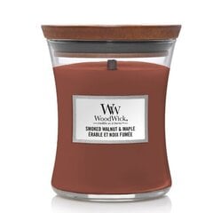 WoodWick aromātiska svece Smoked Walnut & Maple, 275 g cena un informācija | Sveces un svečturi | 220.lv