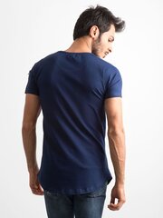 Kokvilnas t-krekls ar tumši zilu apdruku Navy blue S цена и информация | Мужские футболки | 220.lv