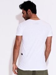 Vīriešu balts krekls ar grafisku zīmi. White S cena un informācija | Vīriešu T-krekli | 220.lv