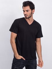 Melns V veida kakla vīriešu T-krekls Black XXL cena un informācija | Vīriešu T-krekli | 220.lv