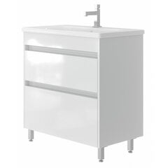 Шкафчик для ванной комнаты с раковиной Luton LT-80, белый цена и информация | Шкафчики для ванной | 220.lv