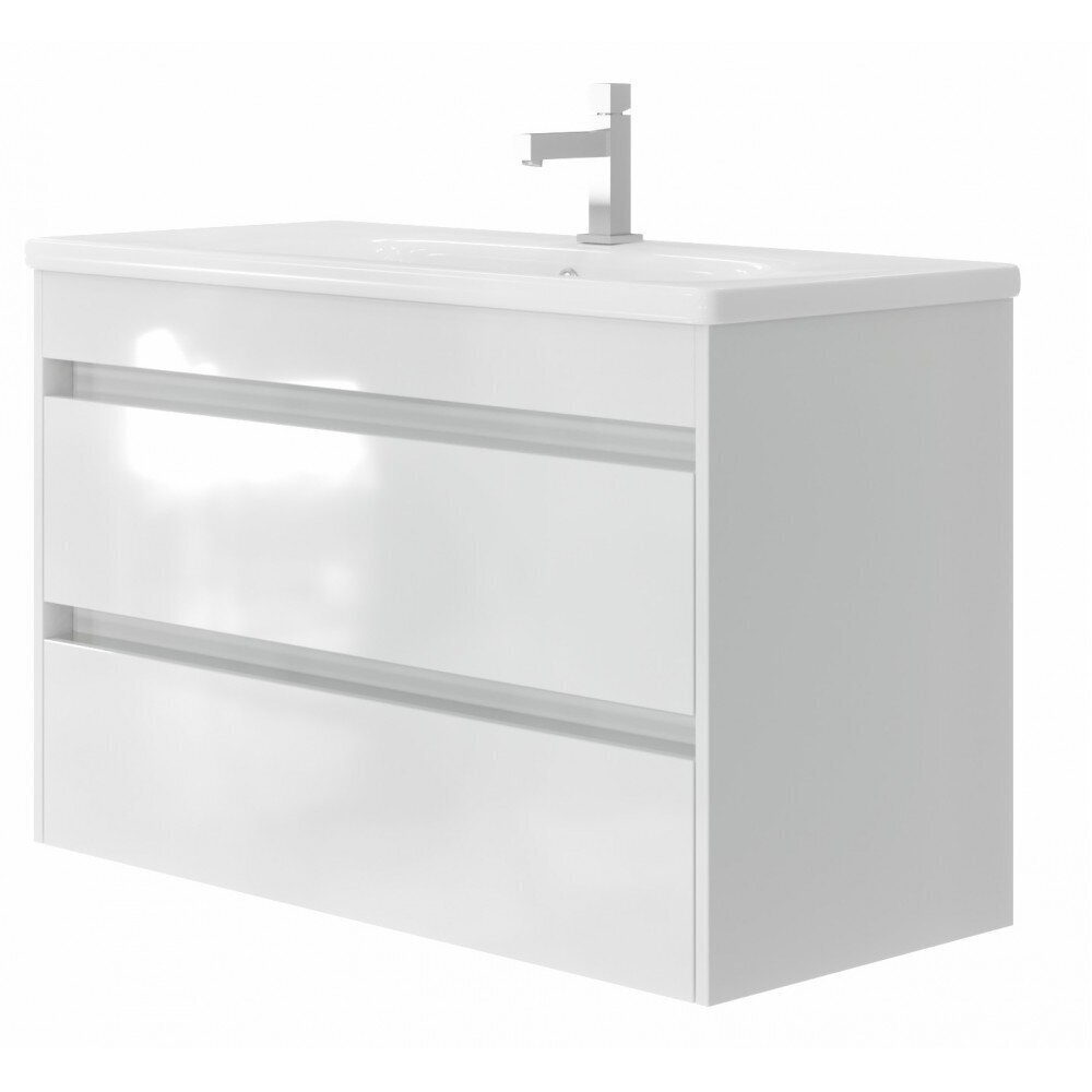 Vannas istabas skapītis ar izlietni Luton LT-100, balts cena un informācija | Vannas istabas skapīši | 220.lv