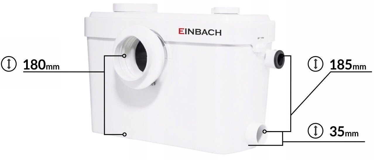 Fekāliju sūknis SANMATIC PRO ar smalcinātāju, 600W / 230V EINBACH cena un informācija | Kanalizācijas sūkņi, ūdens sūkņi netīram ūdenim  | 220.lv