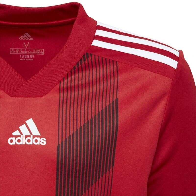 Sporta T-krekls zēniem Adidas Striped 19 JSY Jr 84222 DU4395, sarkans цена и информация | Zēnu krekli | 220.lv