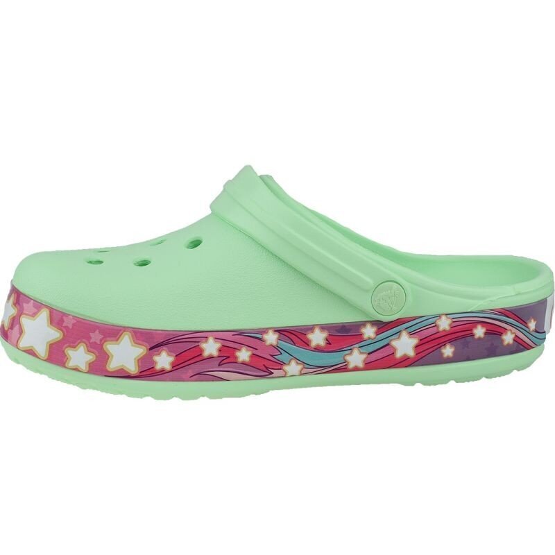 Čības meitenēm Crocs Fun Lab Unicorn Band Clog, zaļas 206270-3TI cena un informācija | Bērnu čības, maiņas apavi | 220.lv