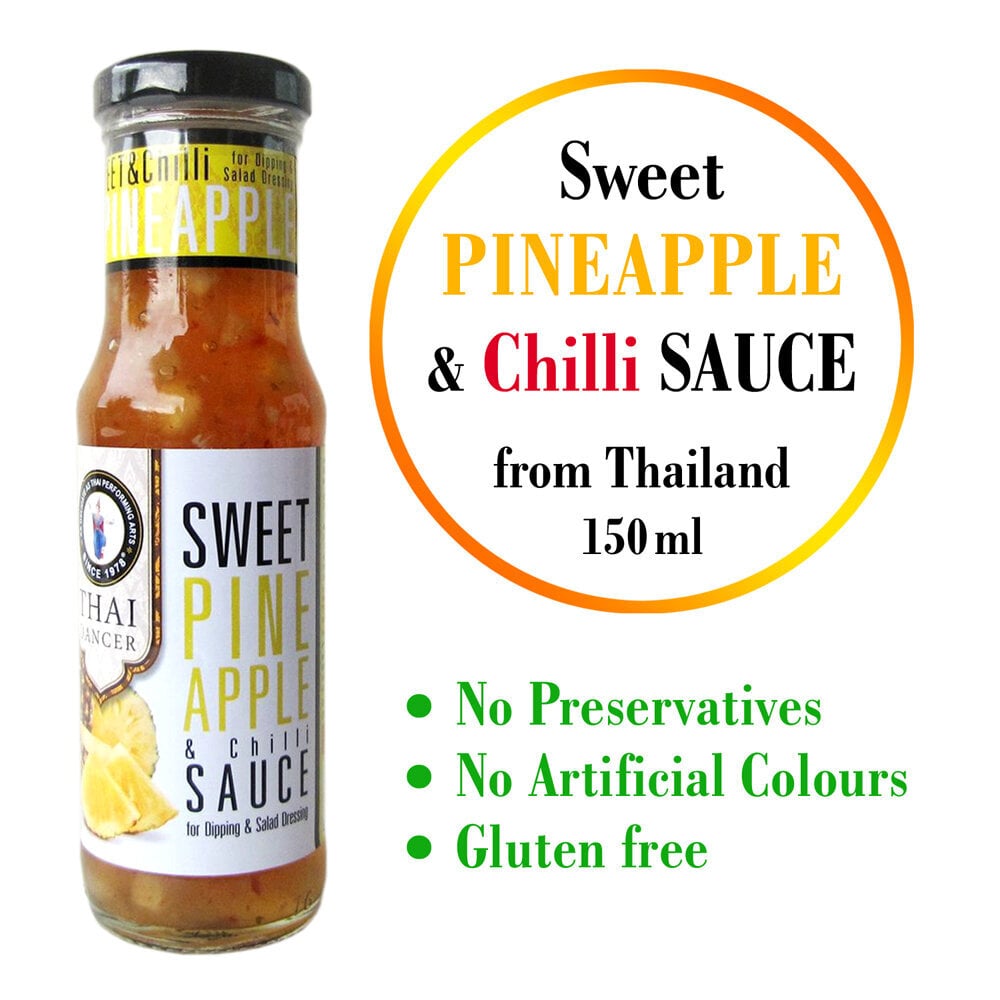 Saldā ananāsu & čilli mērce, Sweet Pineapple & Chilli sauce, Thai Dancer, 150ml cena un informācija | Mērces | 220.lv