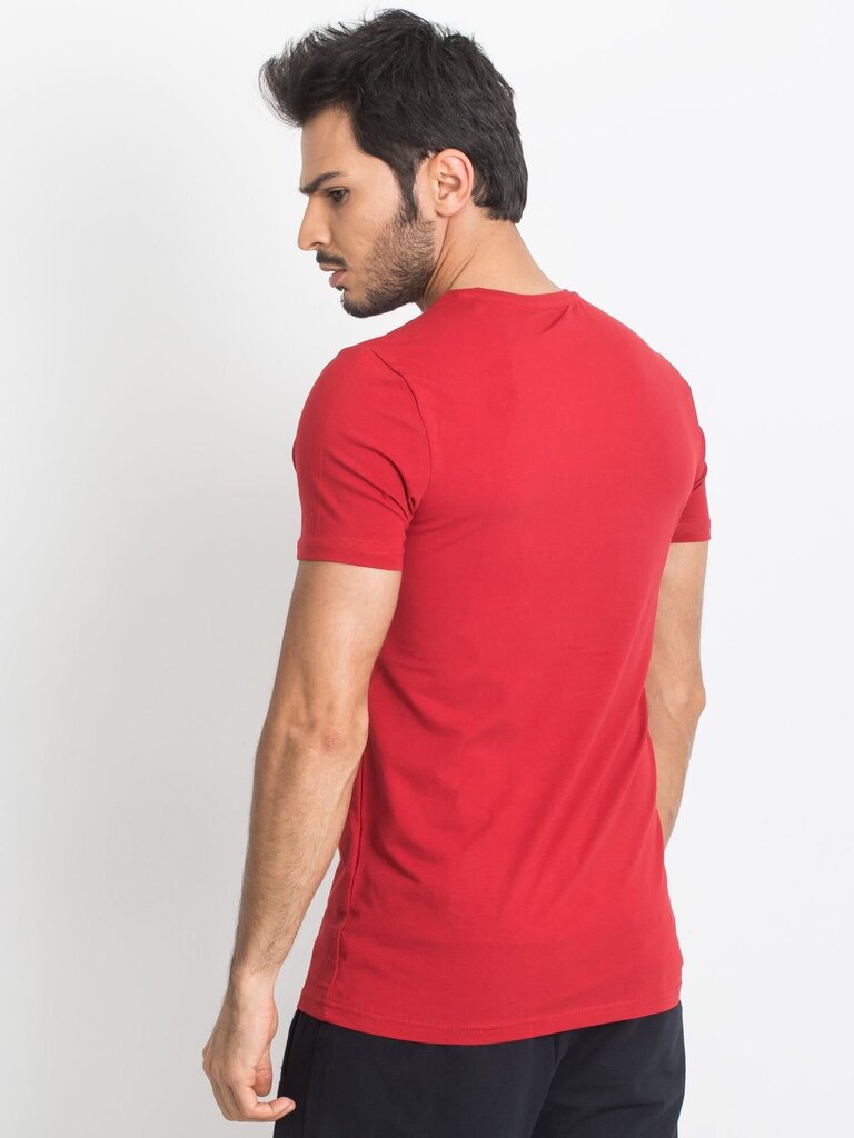 Vīriešu sarkans kokvilnas t-krekls TOMMY LIFE. Red S cena un informācija | Vīriešu T-krekli | 220.lv