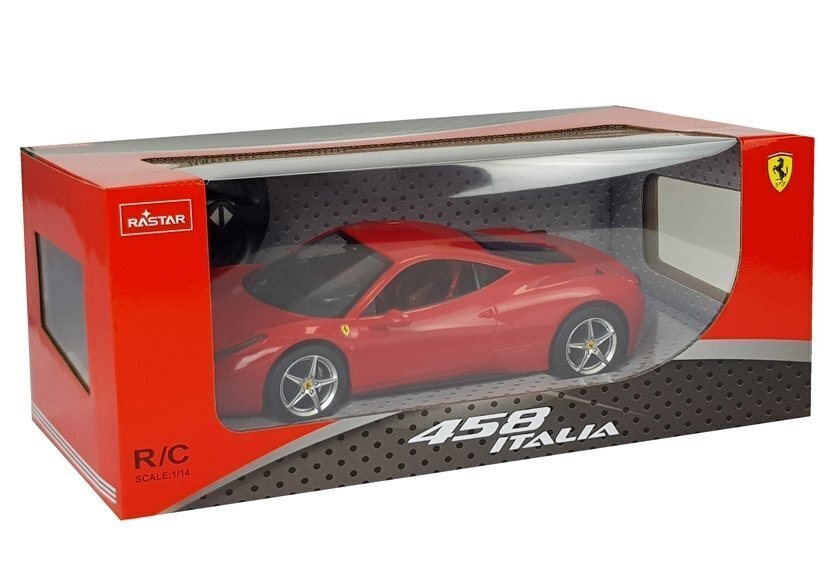 Automobilis Ferrari Italia Rastar ar tālvadības pulti 1:14, sarkans cena un informācija | Rotaļlietas zēniem | 220.lv