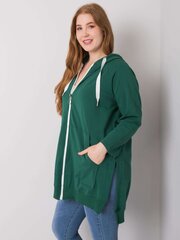 Tumši zaļš plus izmēra sporta krekls ar kapuci. Dark green Universalus cena un informācija | Jakas sievietēm | 220.lv