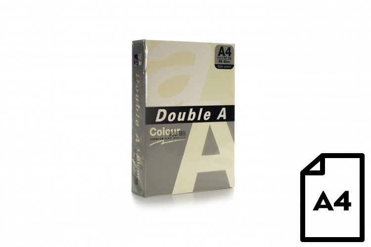 Krāsains papīrs Double A, 80 g, A4, 500 lapas, Ziloņkaula cena un informācija | Burtnīcas un papīra preces | 220.lv