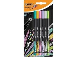 <p>Набор ручек Bic FineLiners Intensity Fine Pastel, 0,4 мм, набор из 6 цветов 498334.</p>
 цена и информация | Письменные принадлежности | 220.lv