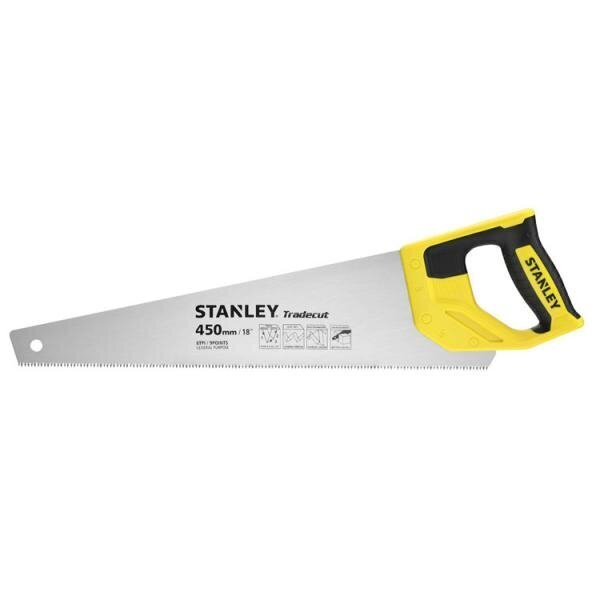 Zāģis TRADECUT 18in/450mm. 8 TPI STANLEY STHT20354-1 цена и информация | Rokas instrumenti | 220.lv